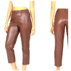 NWT Rewash Vegan Leather Stretch Comfortable Straight Leg Pants Women Size L